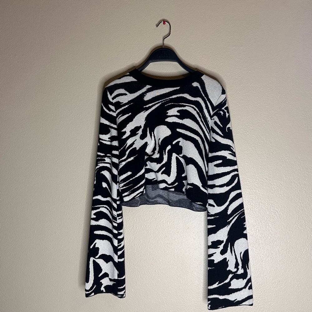 H&M Black and White Zebra Print Sweater